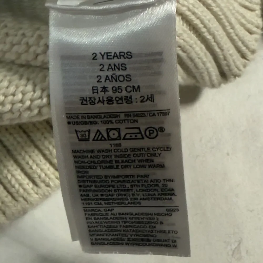 babyGap 2 Years Cable Knit Collared Sweater Cream Tan Shawl Grandpa